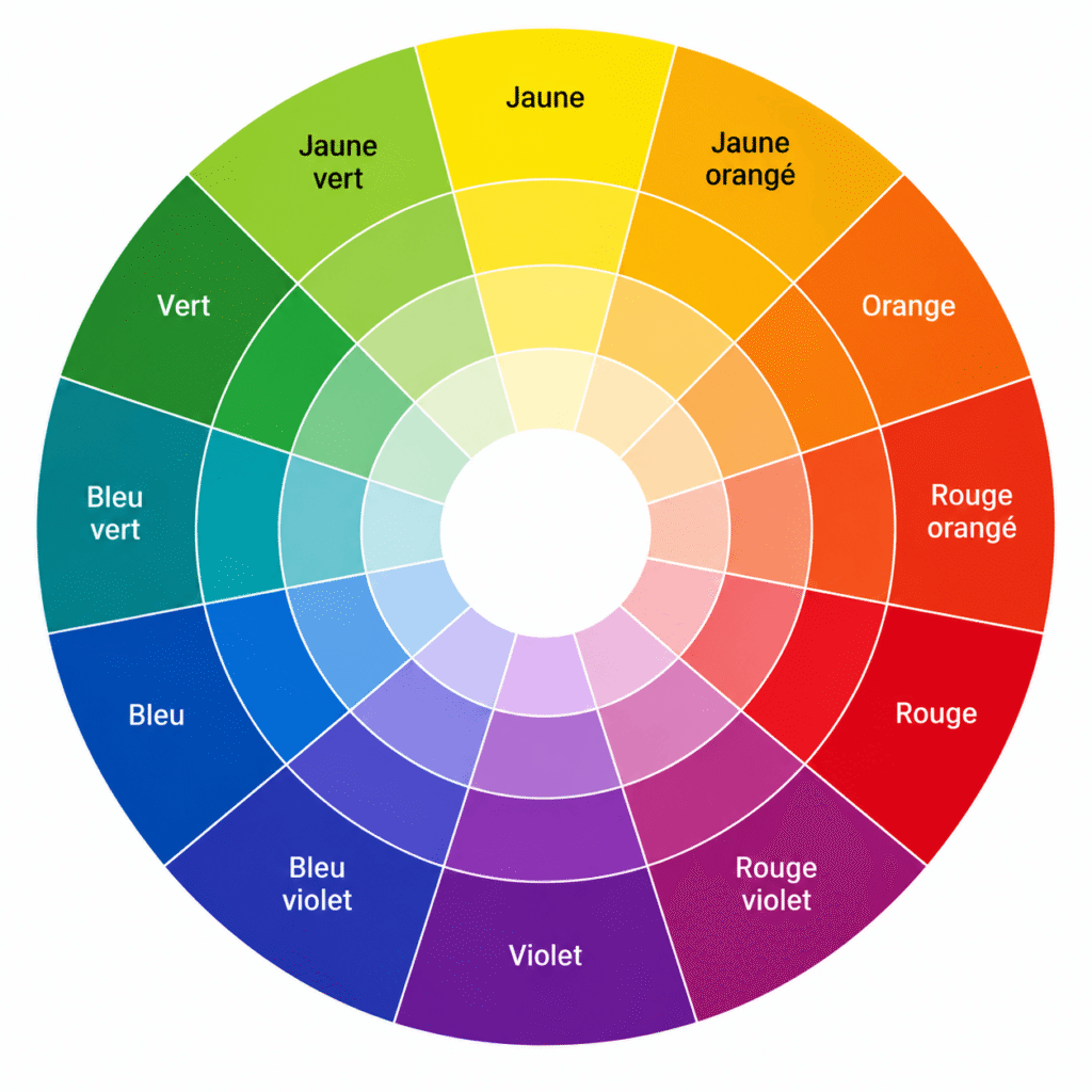 cercle chromatique pour savoir comment comment associer les couleurs