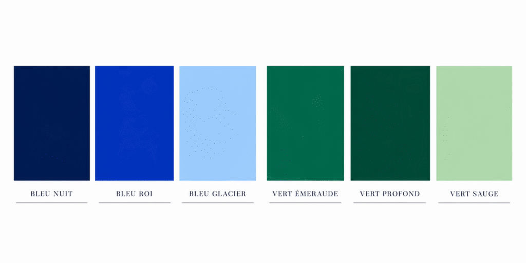 palette bleus et verts hiver profond