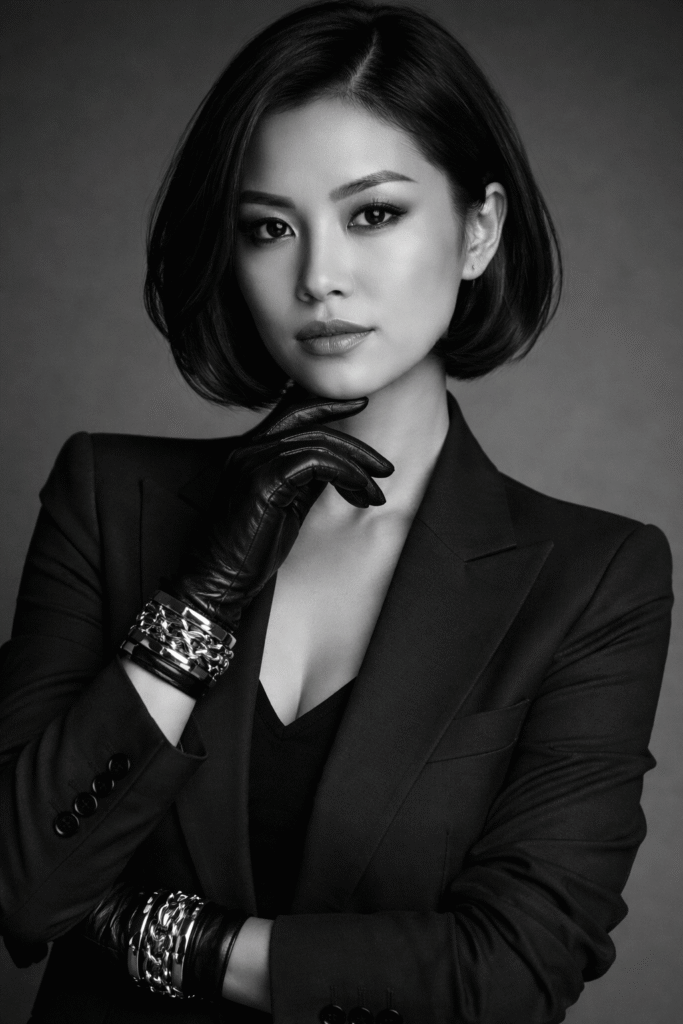 femme asiatique qui pose